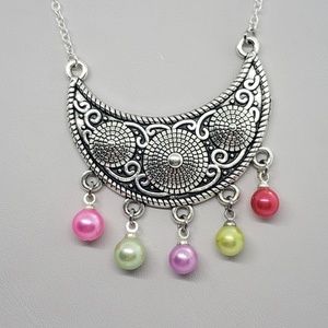 Pearl Rainbow Bib Necklace